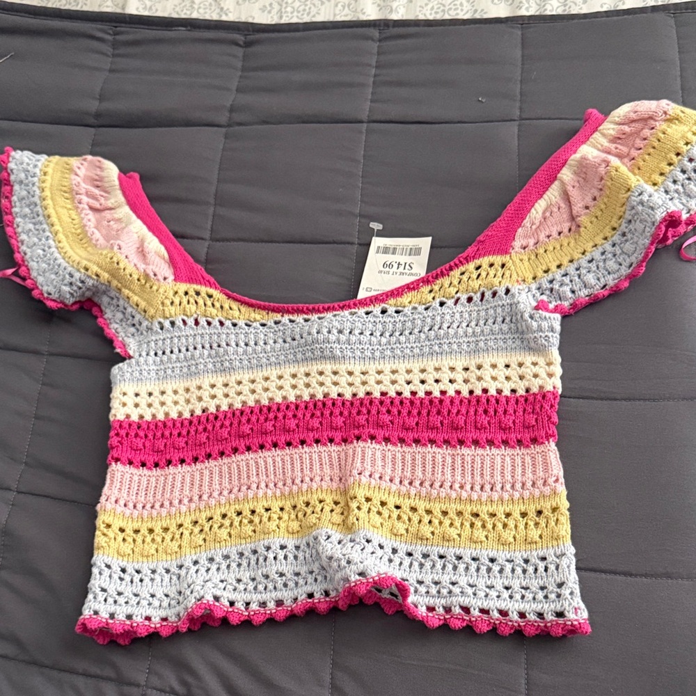 Sincerely Jules Multicolor Crochet Top
